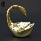 Statue figurine cygne doré en laiton doré H 10,5 cm vintage