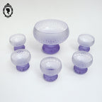 Rare service à dessert coupe et 5 coupelles en cristal violet ancien Art Déco