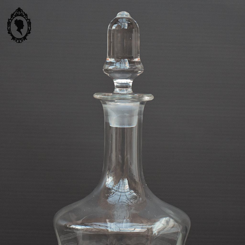 Très élégante carafe forme amphore en verre Laura Lys vintage et chic