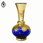Vase soliflore bleu et doré style Murano H 30 cm vintage