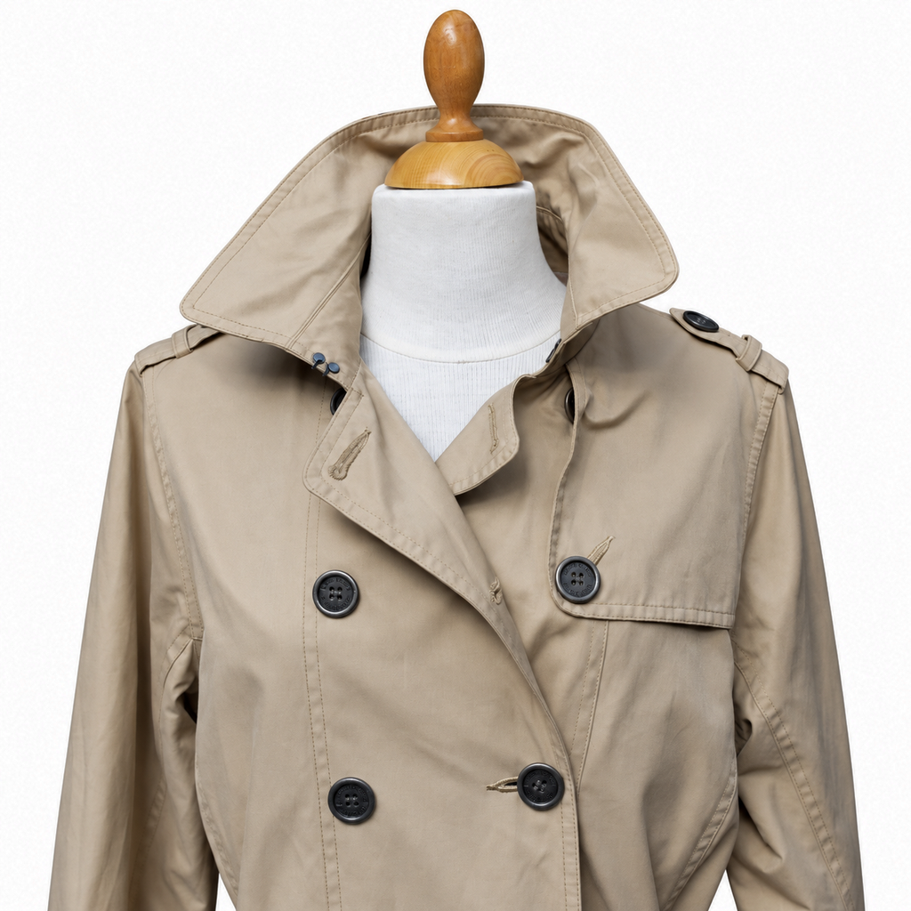 Barbour Tay Tranch beige à doublure tartan – taille 40/42