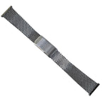 Bracelet de montre maille métallique argenté stainless steel vintage neuf attache 18 mm