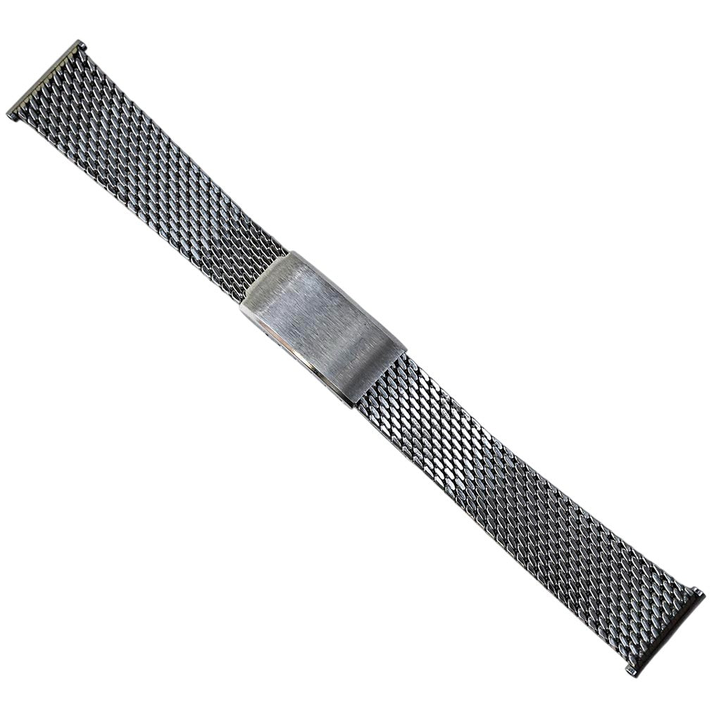 Bracelet de montre maille métallique argenté stainless steel vintage neuf attache 18 mm