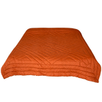 Couverture piquée ancienne orange, garnissage laine – 217 × 220 cm