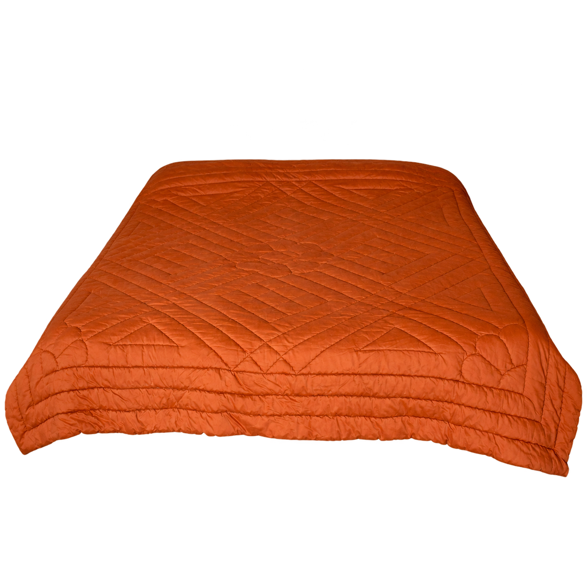 Couverture piquée ancienne orange, garnissage laine – 217 × 220 cm