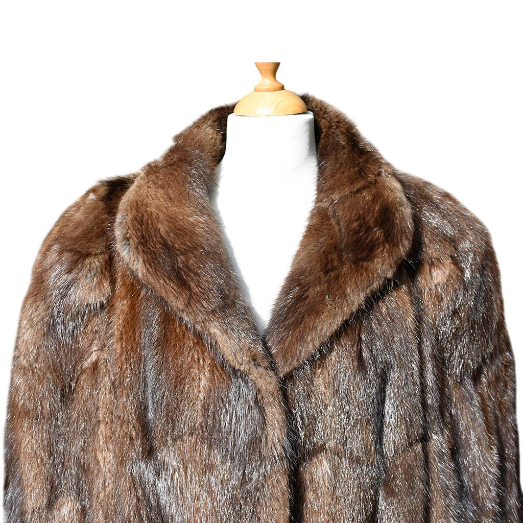 Manteau en fourrure véritable marron Taille 3840 vison ancien vintage