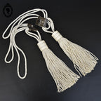 2 grosses embrasses pompons gland de clé cordon beige passementerie pour rideau style Houles neuf