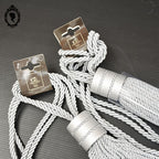 2 grosses embrasses pompon gland de clé cordon gris passementerie pour rideau style Houles neuf