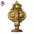 2 paires d’embouts de rideau anciens ornementations rose feuillage Art déco bronze doré