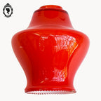 Abat jour tulipe globe rond en verre opaline rouge vintage année 70