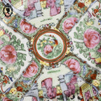 Assiette porcelaine chinoise murale époque XX ème doré rose collection signée
