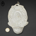 Bénitier Christ Art nouveau en porcelaine blanc HB Choisy ancien