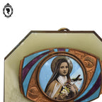 Bénitier mural Sainte Bernadette marbre onyx vert art déco ancien