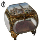 Boite à bijoux coffret 5 verres biseautés Napoléon III Le Caire ancien