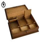 Boite en bois à clef avec 6 compartiments penchés vintage 32 x 24 x 10 cm