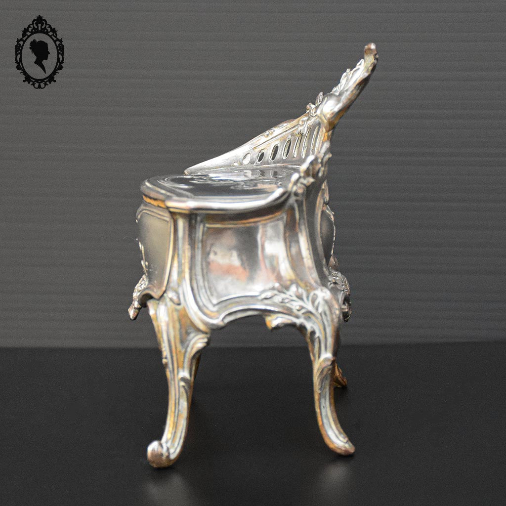 Boite ou coffret à bijoux métal argenté forme commode 1 tiroir ancienne