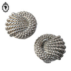 Boucles d’oreilles métal gris croissant de lune vintage