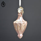 Boule de noël en verre argent mercurisé rose Braxton shabby chic