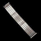 Bracelet de montre métal gris acier inoxydable extensible 18 mm vintage neuf