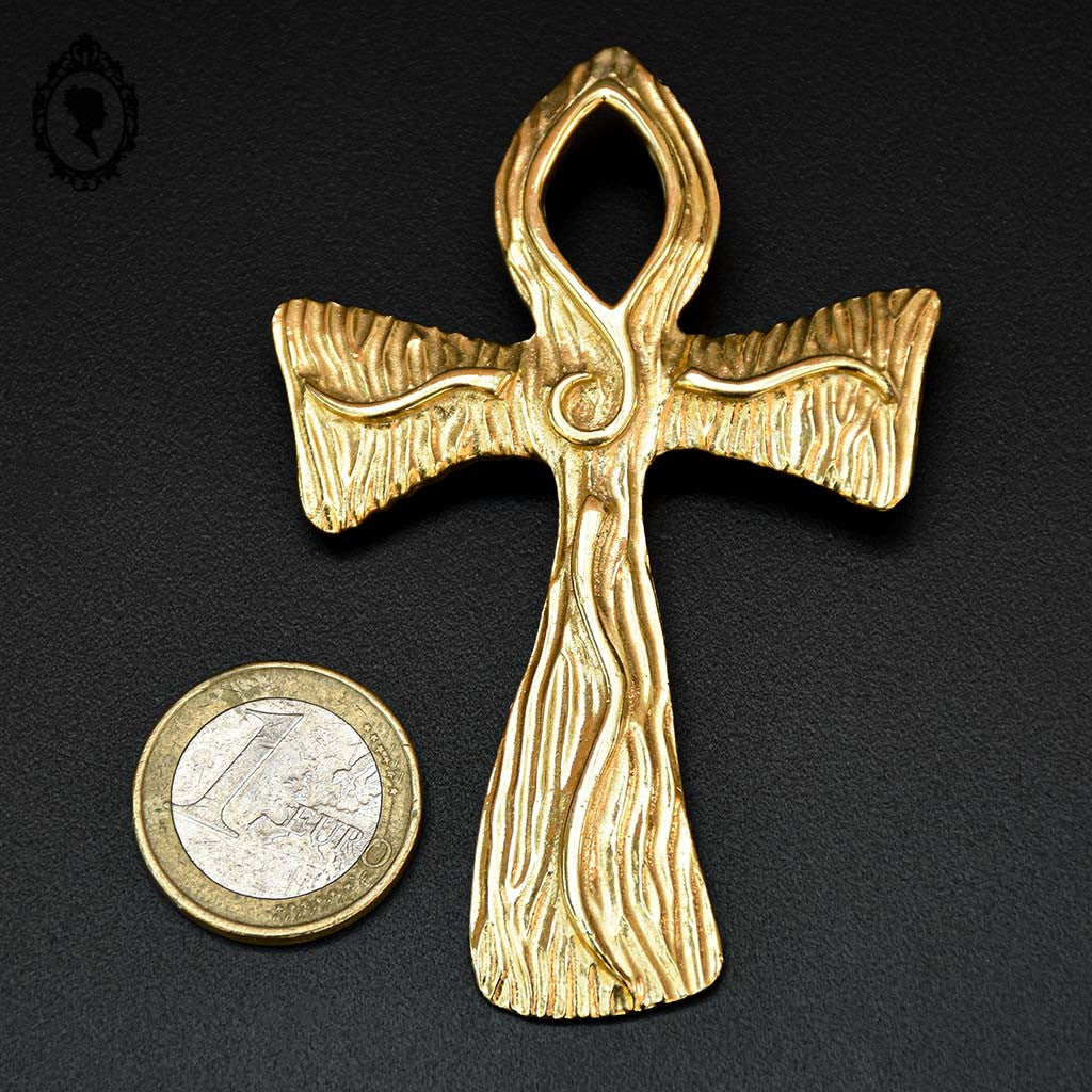 Broche croix dorée signée Givenchy H 8 cm bijou vintage de 1990