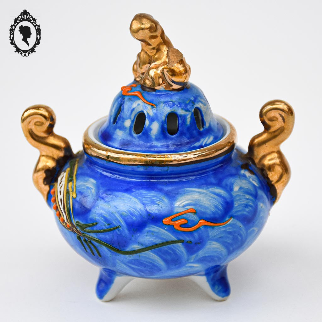 Brûle parfum Satsuma bleu porcelaine collection vintage