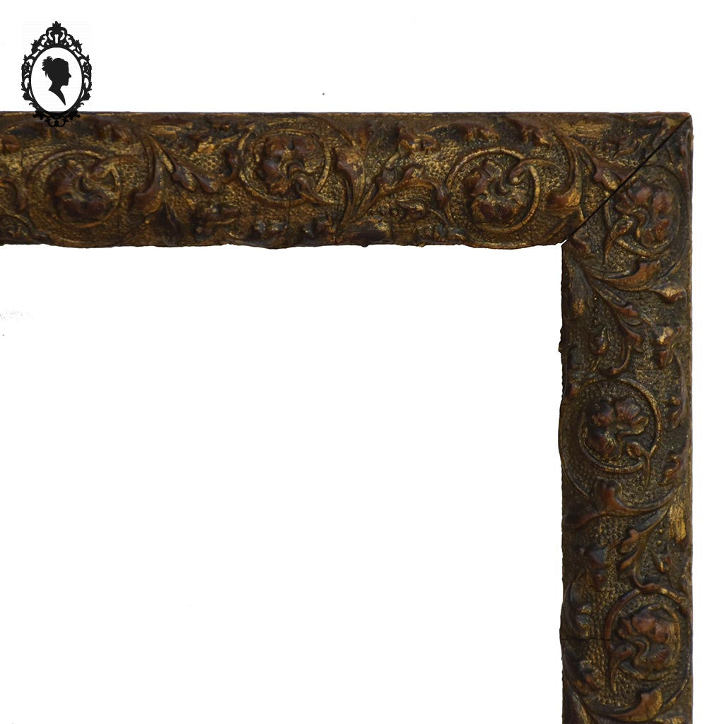 Cadre ancien rectangulaire 25 x 19 cm bois sculpté vide feuillure 21,4 x 16 cm