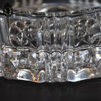 Cendrier en cristal blanc épais rond vintage