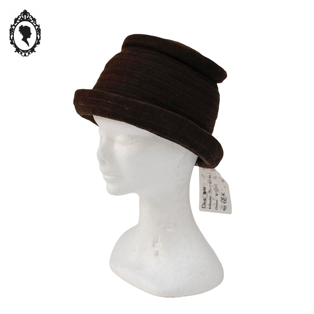 Chapeau marron hiver bonnet forme cloche pour femme NEUF S 55 cm