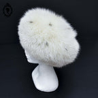 Chapeau toque véritable fourrure blanche pour femme vintage T 60 61