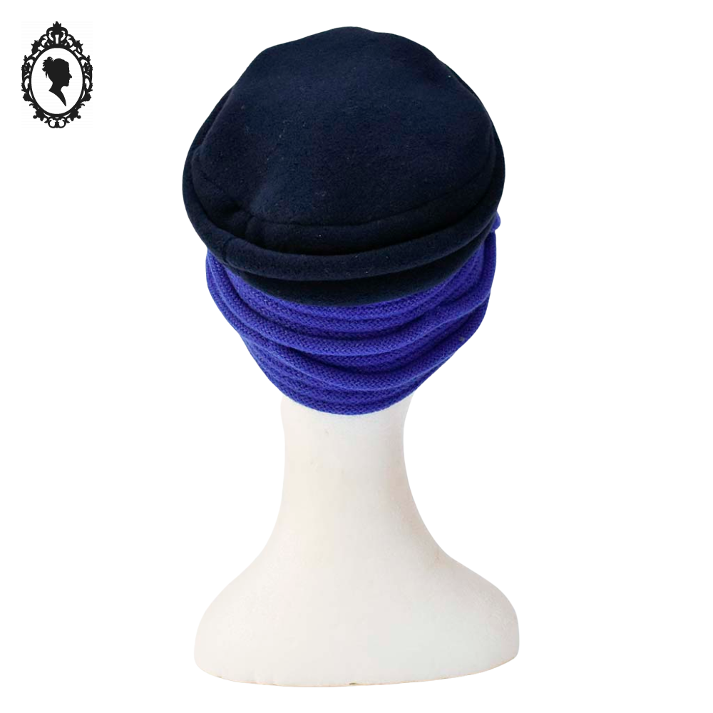 Chic Chapeau bonnet bleu enfant polaire forme cloche Tout en tête NEUF Taille 46 cm