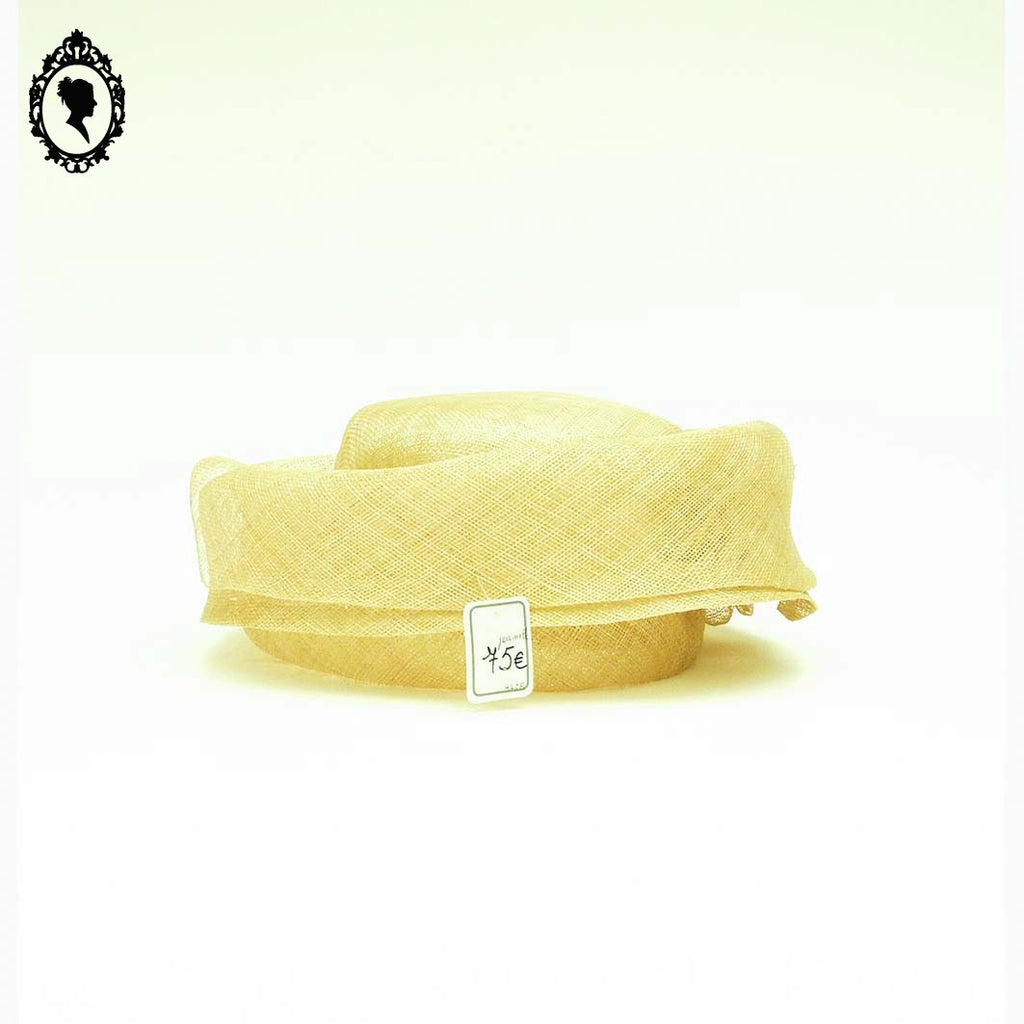Chic Chapeau femme cérémonie beige clair naturel Joa Nell en sisal NEUF Taille S