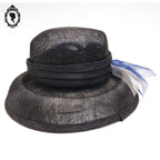 Chic Chapeau femme cérémonie bleu marine JOA NELL sisal paille NEUF Taille S ou 55 cm