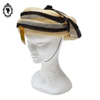 Chic Chapeau femme cérémonie beige marron JOA NELL sisal paille NEUF Taille M ou 56 cm