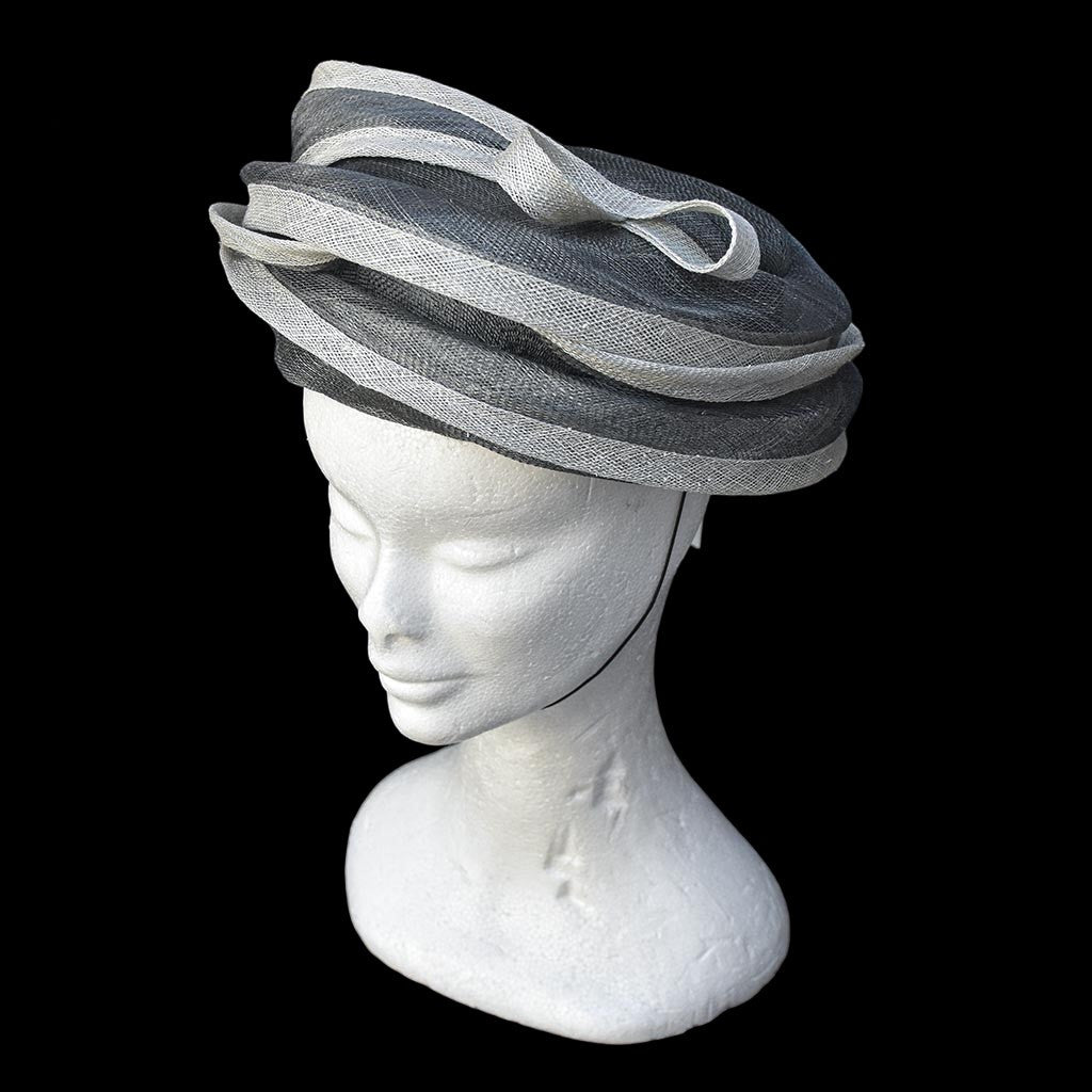 Chapeau femme cérémonie gris JOA NELL sisal paille NEUF Taille S ou 55 cm