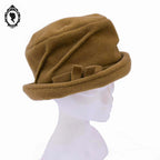 Chic Chapeau femme polaire beige camel forme cloche NEUF Taille S M 55 - 56 cm