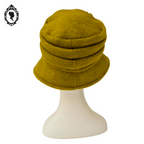 Chic Chapeau femme polaire vert jaune forme cloche NEUF Taille S M 55 - 56 cm
