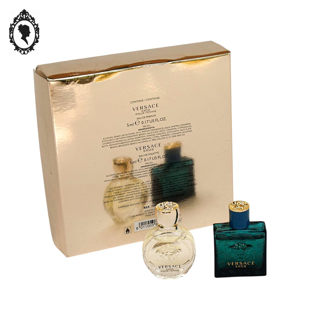 Coffret 2 miniatures parfums Versace Eros femme et homme collection