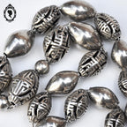 Collier ZAG style asiatique argenté grosses perles chaîne
