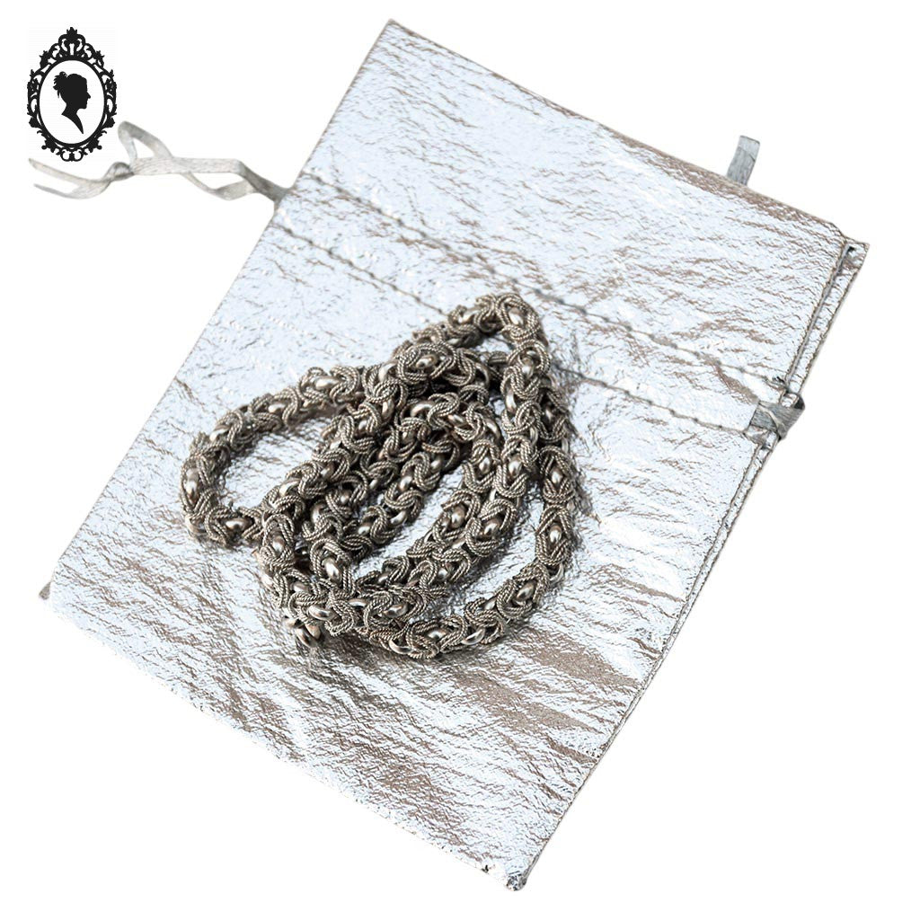 Collier chaîne byzantine métal argent serpentin articulé