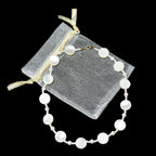 Collier ras de cou perles de nacre plates et rondes beige vintage