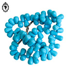 Collier véritable pierre de howlite teintée bleu turquoise vintage