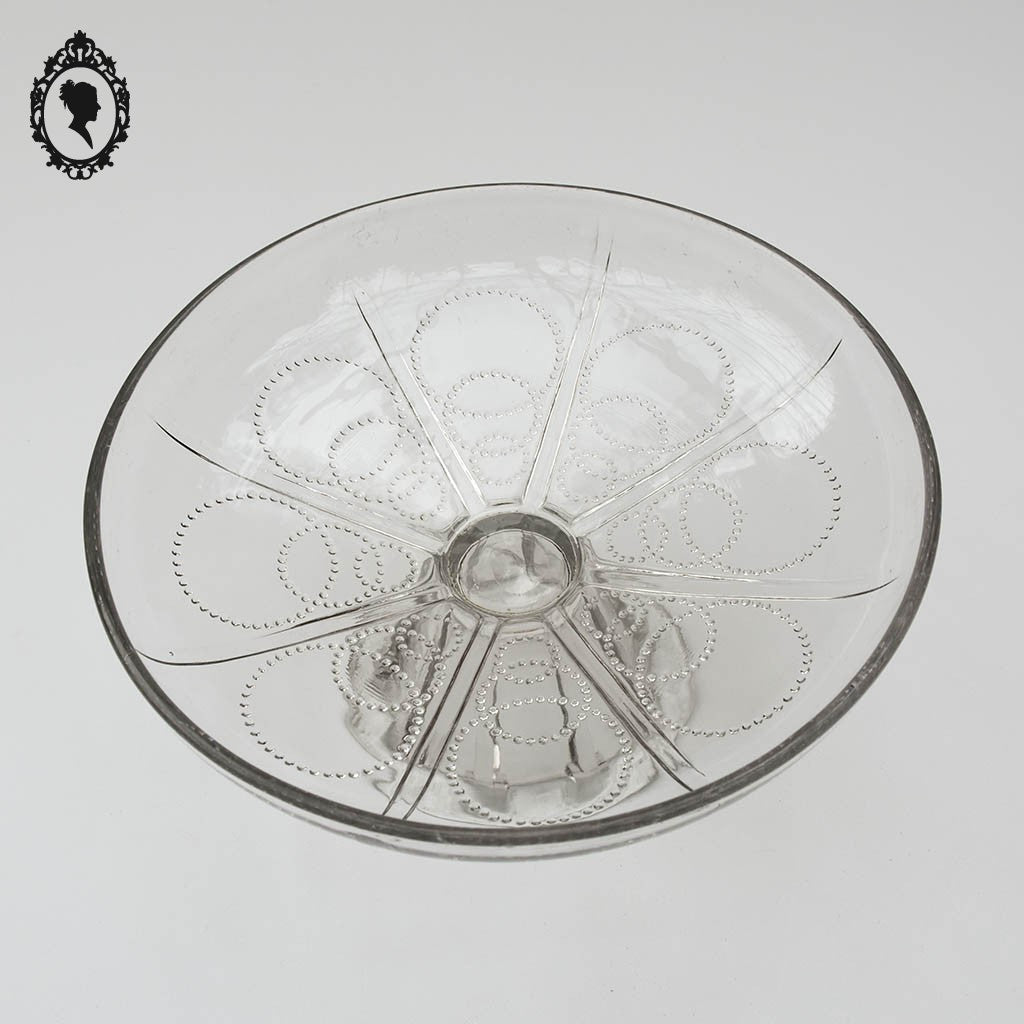 Compotier coupelle coupe serviteur plat creux sur pied en verre moulé rond