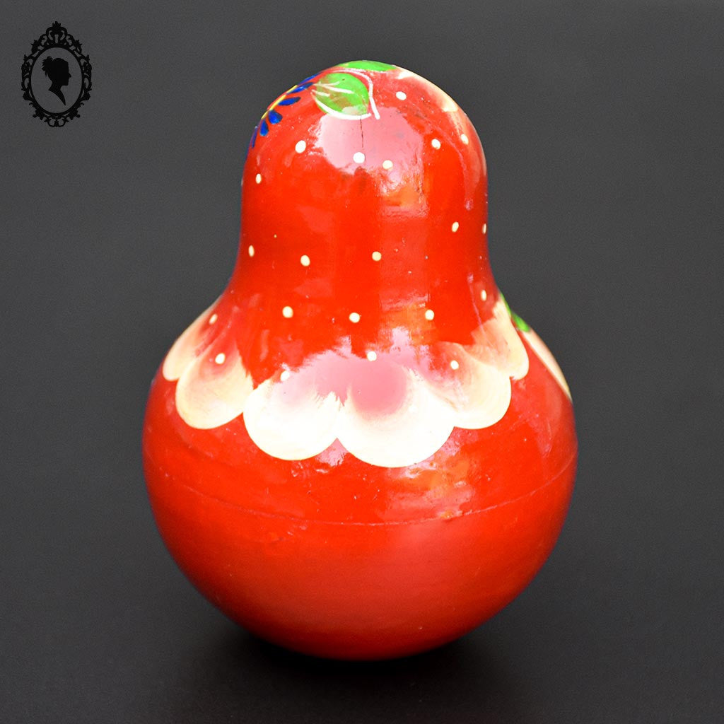 Culbuto fraise poupée Russe matriochka bois rouge