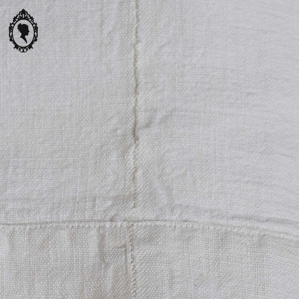 Drap ancien lettre monogramme rouge GV coton lin épais 183 x 280 cm