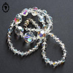 Élégant collier en cristal aurore boréale en cascade bijou ancien vintage