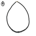 Élégant collier gris noir pierre hématite perles rondes cascade vintage