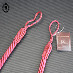 Embrasse corde rose fushia rouge satiné simple passementerie attache pour rideau style Houles neuf