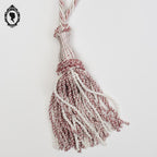 Embrasse pompon cordon rose tendre blanc passementerie pour rideau neuf
