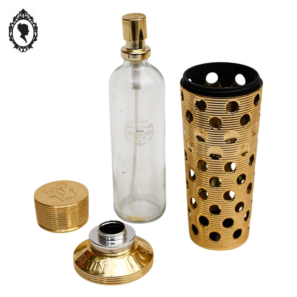 Étui métal doré pour recharge vaporisateur 93 ml Guerlain vintage
