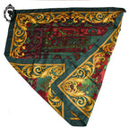 Foulard soie collection Christian Dior CD vert rouge jaune vintage